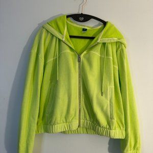 Lime Green Medium Zip-Up Hoodie Old Navy